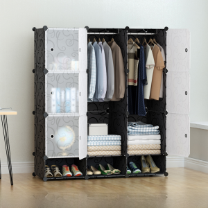 Economic Modern Plastic Wardrobe Simple Assembly Steel Frame Storage Cabinet Single Person Dormitory Closet Organizer