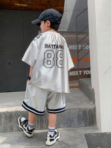 Quần Áo Bóng Rổ Nhanh Khô Mùa Hè Cho Bé Trai Bộ Đồ Thể Thao Rộng Rãi Thoáng Khí Vải Cotton Phong Cách Hàn Quốc Cho Bé Trai