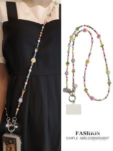 สายโทรศัพท์มือถือ Zeng Side-Body Crossbody Bag Chain สร้อยคอเครื่องประดับแฟชั่น INS สีสันสดใส ลายดอกไม้ รุ่นใหม่