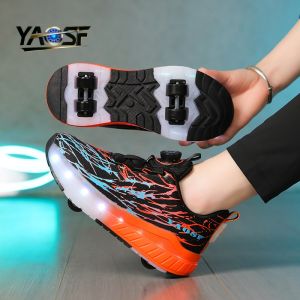 Fashionable Childrens And Teenage Roller Skates Upgraded Edition with Enhanced Stability Detachable Dual-Use Sports Shoe