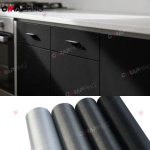 PVC Brushed Vinyl Wrap Films Removable Wallpaper Decor Film  Waterproof Self-Adhesive House Appliance Kitchen Elevator Sticker