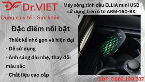 Máy xông tinh dầu ELLIA mini USB sử dụng trên ô tô ARM-160-BK