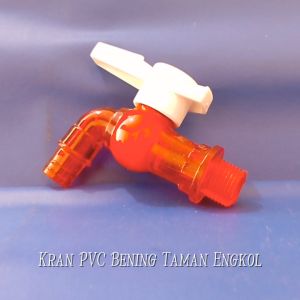 Kran PVC Bening Taman Engkol 1/2\" LOTUS Keran Bisa Pasang Selang Langsung Warna Transparant