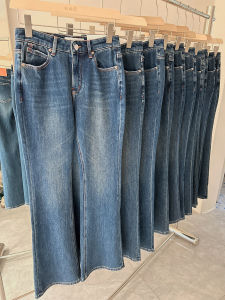 High Waist Flared Jeans Womens Long Pants Spring New Style Casual Cotton Stretch Denim Zipper Fly Slimming Versatile EW60006