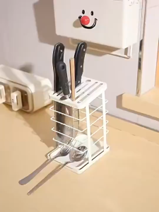 SKPLUS Kitchen Countertop Knife Holder Storage Rack With Drip Tray Multifunctional Knife Organizer Rak Penyimpanan Pisau - Fulfilled by SKPLUS