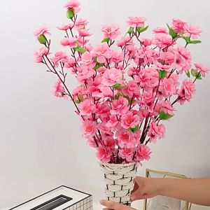 66cm ช่อดอกซากุระปลอม ดอกพีช แบบตะวันออก สําหรับตกแต่งงานแต่งงาน 1pc