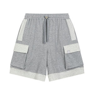 Bosie Casual Shorts for Men Summer 2025 Color Block Workwear Pants Couples 3D Leisure Trousers Youth Popular Loose Fit Cotton Polyester Blend