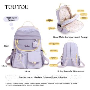 TOUTOU | Purple Taro Bobo Large Capacity Lightweight Backpack