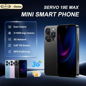 SERVO | SERVO 19E MAX 3.88" Unlocked Mini Android Phone 3G 2GB+16GB Dual SIM Face Unlock GPS WiFi Hotspot Play Store Pocket Smartphone