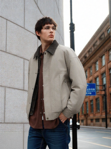 Semir | Áo Khoác Mùa Đông Phong Cách Phi Công Tấm Ghép Jean Giả Hai Mảnh Oversized