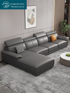 Modern Minimalist Leather Sofa 2025 New Model Living Room Small Apartment Combination Top Layer Cowhide Corner Leather Art Sofa