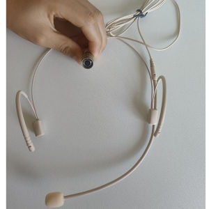 Wireless Receiver Cable Cartridge Microphone Stage Performance Invisible 4 Pin 3 Hole Ear Hanging Type Microphone with Windscreen