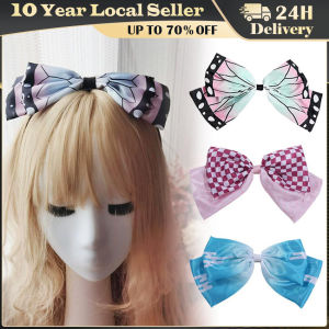 Cute Anime Ghost Killing Blade Bowknot Hairpin Cosplay Animation Role Play Hair Ornaments