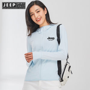 JEEP SPIRIT 1941 ESTD Mens and Womens Sunscreen Clothing UV Protection Breathable Skin Clothing Hooded Windbreaker Mens Comfortable Ice Breathable Shawl