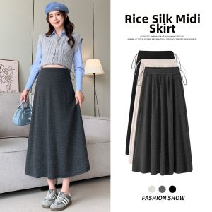 No Pouching Seasonal Long Skirt For Petite Pregnant Women