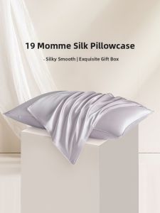 Pure Color Silk Pillowcase 100 Percent Mulberry Silk Single-sided 19 Mommes