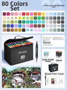 Touch mark | Alcohol-based Dual Tip Markers for Art Students Kids Anime Design 168-color Set