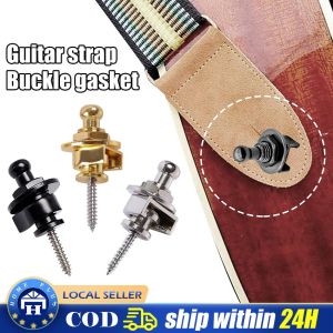 【Local delivery】 Guitar Strap Lock Pin Peg Buttons Skidproof Straplock Electric Bass Parts Tail Nail Lock Screw Flat Head for Acoustic Classical Guitar