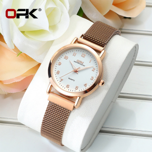 OPK Jam Tangan Wanita Original Anti Air Tahan Kecil Elegan Simple Branded Elegan Impor Analog Rose Gold Ultra-thin Jam Tangan Cewek Aesthetic Tali Jam Magnet