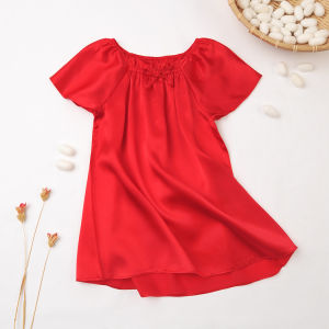 Girls Silk Sleepwear Summer Home Clothes Satin Home Skirt Baby Summer Pyjamas Anti-bacterial Moisture-wicking A-class Safety