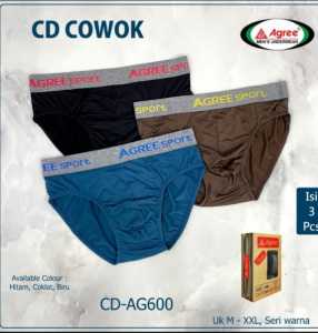 AGREE AG600 iIsi 3 Pcs | Celana Dalam Pria Agree Karet Luar | CD Pria Agree Sport Classic | CD Cowok Agree Sport | CD Pria Agree Terbaru | New Produk Agree Sport | Pakaian Dalam Pria | ALFA MABRUK