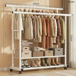 ZHUANJIAO | Indoor Home Easy-to-move Thick Single Rod Drying Rack