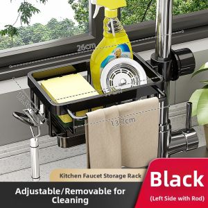 Space Aluminum Multifunctional Sink Organizer Hanging Basket