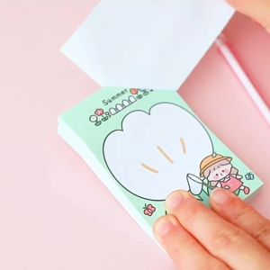 Sticky Notes Gadis Kartun Lucu Memo Tempel 80 Lembar