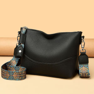 High-End Leather Bucket Bag Womens Large Capacity Single Shoulder Crossbody Bag Soft Leather City Simple Style Fashion Bag