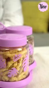 Toples Kue Kering Lebaran PlastikTempat Snack Jajan Makanan Ringan Warna Ungu Pink Shabby