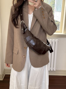 กระเป๋าสะพายข้างทรงขนมจีนสไตล์ย้อนยุค กระเป๋าสะพายข้างทรงกระเป๋าถือสำหรับผู้หญิง กระเป๋าสะพายข้างแบบสะพายข้าง กระเป๋าถือแบบสะพายข้าง กระเป๋าสะพายข้าง PU ทรงขนมจีน