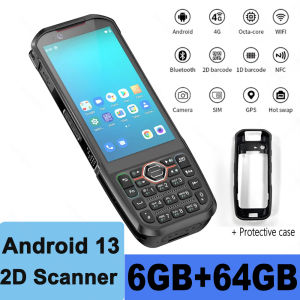Soonpos 6G+64GB Android 13 Handheld PDA Scanner with 2D Mobile Data Collector Terminal Hot-swappable Rugged PDA Device 4G Network NFC Google GMS 5200mah Battery