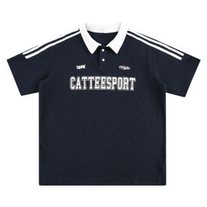 CHANT2nd | Waffle Knit Color Block Striped Polo Shirt Female