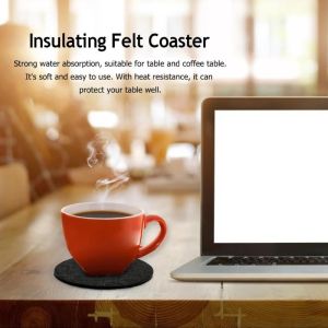 10pieces Soft Felt Coaster KitRound Table Protector Pad - Insulation Coaster Suitable for Home Vacation and Office Use