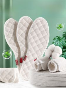 LINGMIAO | Anti-Odor Cotton Linen Shoe Inserts Mens Thin Model Sweat Absorbent Breathable Deodorizing Fragrant Type For Smelly Feet