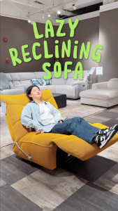 CHEERS｜3D Fabric Design Manual Swivel Rocking Rotation Reclining Bean Bag Sofas with Side Pocket