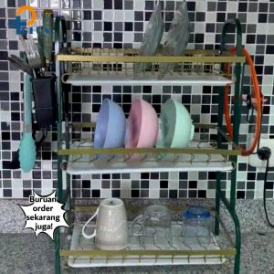 Rak Piring Stainless & Rak Cuci Piring: Pilihan 43cm & 53cm