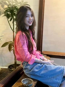 QFN | Dopamine Pink Fashionable Long Sleeve Shirt