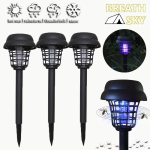 Solar Mosquito Killer With 2 Light Mode Outdoor Waterproof Led Light Bug Zapper Mosquito Trap Lamps For Garden Camping