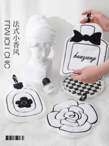 French Style Thickened Hanging Towel Absorbent Non-shedding Bathroom Kitchen Toilet Antibacterial Home Textile Handkerchief