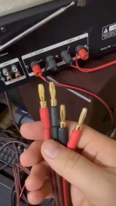 Audio Cable 1.5M SPEAKER WIRE WITH GOLD PLATED BANANA PLUGS FOR SPEAKER AND AMPLIFIER