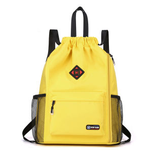 Large Capacity Nylon Badminton Bag Drawstring Double Shoulder Backpack for Students Climbing Cycling Tennis Travel Sports Bag