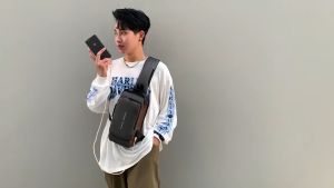 JIVIVIL  túi đeo chéo nam ví da nam tui đeo chéo cho nam Cho Nam Túi Đi Xe Máy Túi Đeo Ngực Chống Trộm Mật Khẩu Túi Đeo Một Bên Vai Túi Đeo Hông Thể Thao Đa Năng cặp Túi của đàn ông chất lượng tốt Với mật khẩu