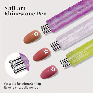 Professional Nail Art Dotting Pen One Shot 1.5mmFine Tip Petal Drilling Glitter for Manicure Diamond Painting Nail Art Supplies