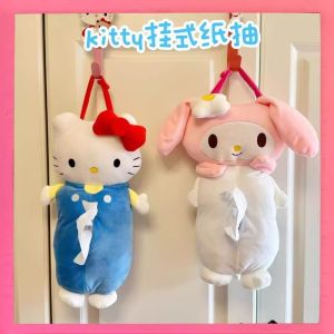 Sanrio Hello Kitty Hanging Tissue Bag Cartoon Design Car Seat Back Hanging Tissue Bag Creative and Cute Tissue Bag for Car