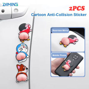 Hình hoạt hình trên ô tô chống va chạm nhãn dán cao su chống trầy xước cọ xát Miếng lót silicon ô tô phim hoạt hình nhãn dán ô tô gương chiếu hậu