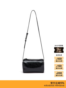 Extra One Classic Casual Cracked Leather round Tube Bag New Summer 2025 Fashion Womens Crossbody Bag Simple Design Sensation
