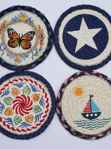 Thảm Cốc Dệt Màu Xanh Địa Trung Hải Cho Bé Trai Thảm Cách Nhiệt Thảm Bàn Ăn Thảm Chậu Chịu Nhiệt Độ Cao Thảm Gia Đình