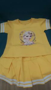 Set Bộ Cho Bé Gái Tay Phồng mix Chân Váy Xếp Ly Xinh Xắn dễ thương Bộ váy bé gái size 2-9 chất cotton mặc mát vải cao cấp