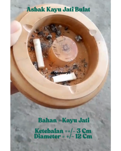 Asbak Kayu Jati Polos Natural Aesthetic Unik